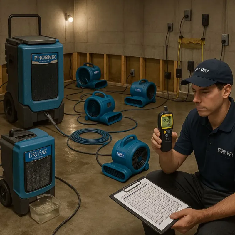 Structural Drying and Dehumidification process in Goodhue County, MN